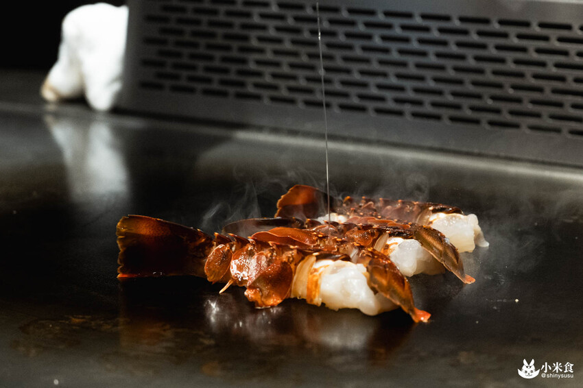 魚貫鐵板燒｜極致感官薰陶。海陸的美味大合輯｜台北無菜單料理推薦｜中山區餐廳｜澳洲活龍蝦、日本A5和牛 - 小米食