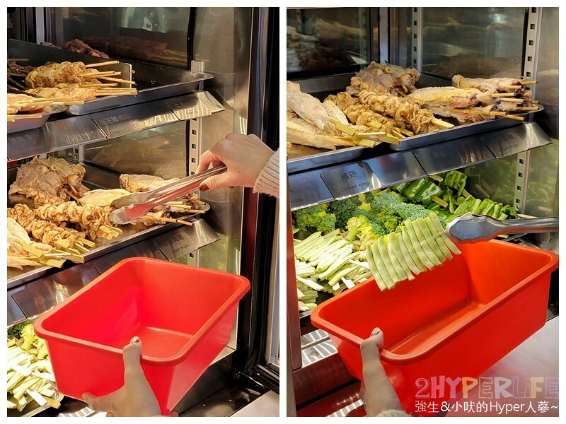 食尚玩家推薦逢甲夜市超好吃串燒，食材擺放衛生又超多選擇，特調醬料鹹甜適中且400度燒烤鎖住甜美肉汁！