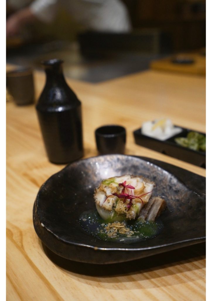 阪前和牛高級日式鐵板燒美食推薦-昆布酒蒸鮑魚