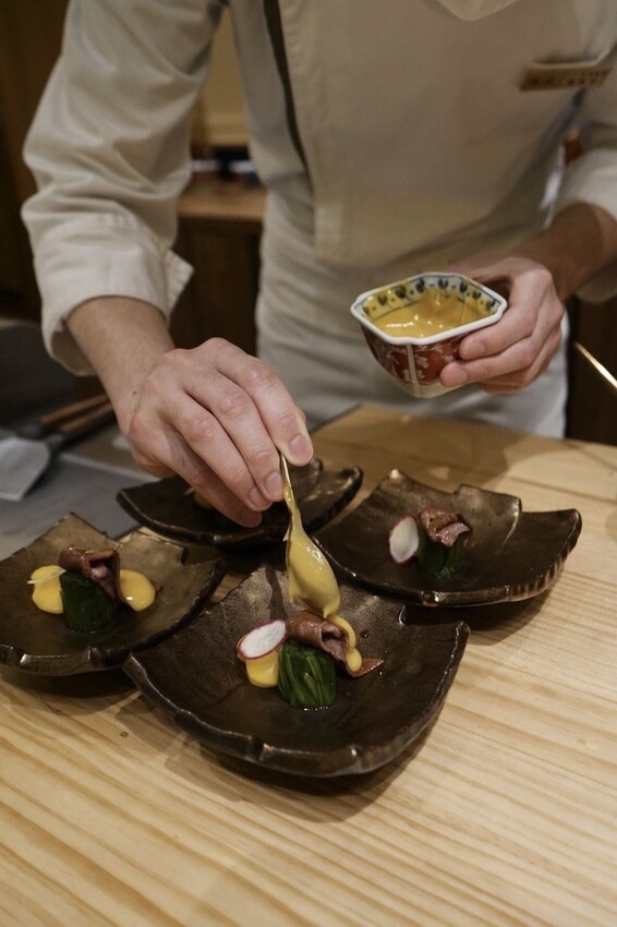 阪前和牛高級日式鐵板燒美食推薦-淋醬