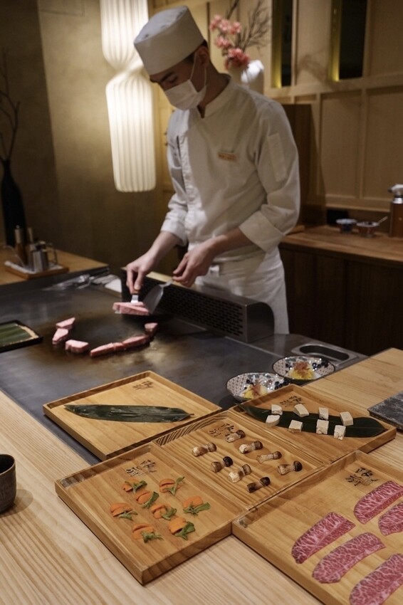 阪前和牛高級日式鐵板燒美食推薦-澳洲M9和牛名物三品