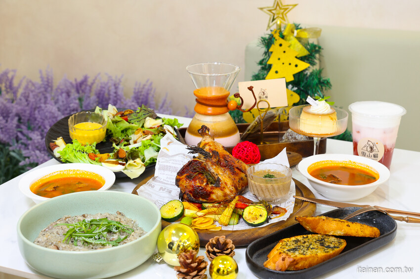 安南區的雪山~藏身在工業區的超夢幻咖啡廳,純白玻璃屋美到翻「MT.Sylvia Coffee 雪山貓」超吸睛聖誕烤雞餐,超Chill氛圍宛如偽出國 @台南好Food遊