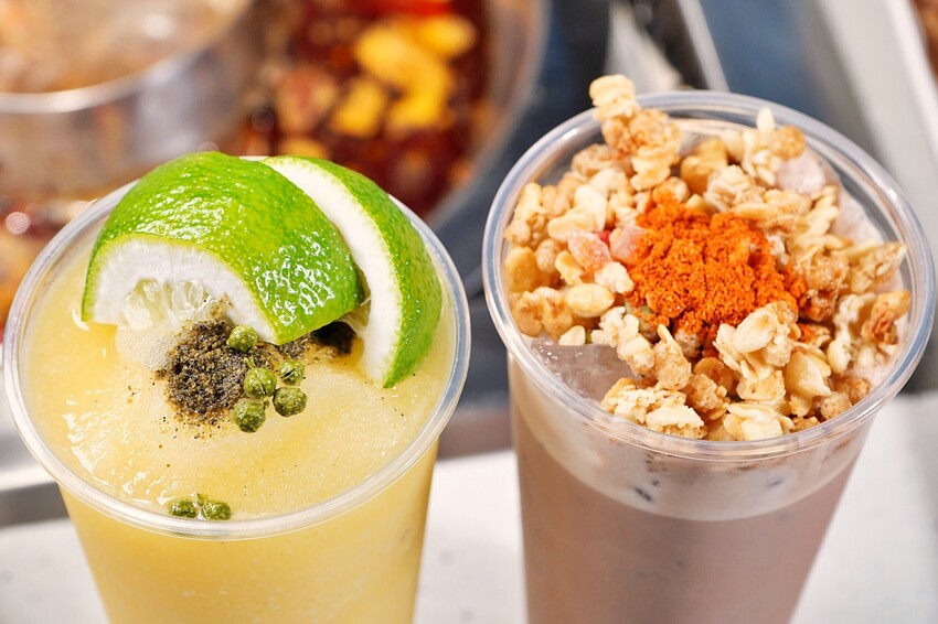 台中市西區主打「只涮不喝湯」的川渝道地吃法，鮮香麻辣超帶勁，更以青花椒與辣椒粉結合冰涼飲品，新奇好喝又過癮