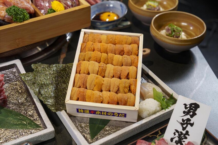 新竹市東區新竹美食 山上走走 日式無菜單燒肉專門店｜新竹超高人氣燒肉店 邊享受高級肉品還能邊看超大水族箱