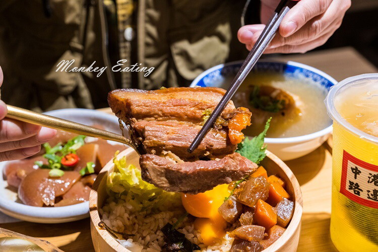 【台中北區】中港路邊｜古早味台式丼飯，經典滷豬腳、爌肉、肉燥飯。中友百貨美食推薦 - 貪吃猴的幻想