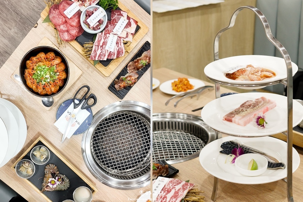 台中燒肉推薦!海線燒肉必訪釿炘燒肉,豐富自助吧與壽星贈蝦優惠。