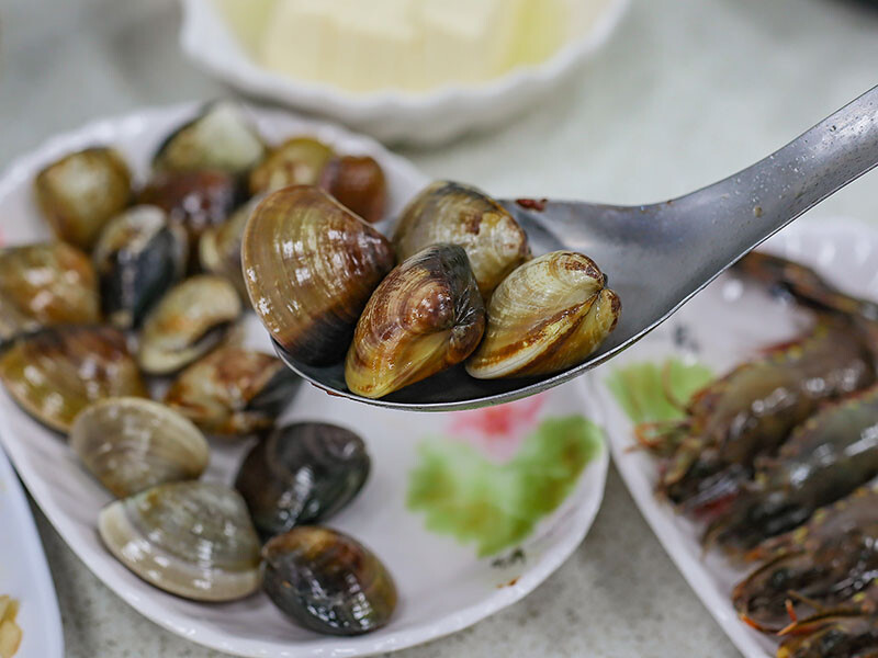 大湖口火鍋城 一盤肉只要$100元，桌邊麻油爆炒石頭火鍋，還有紅燒鰻、吉古拉特色火鍋鍋料一起吃