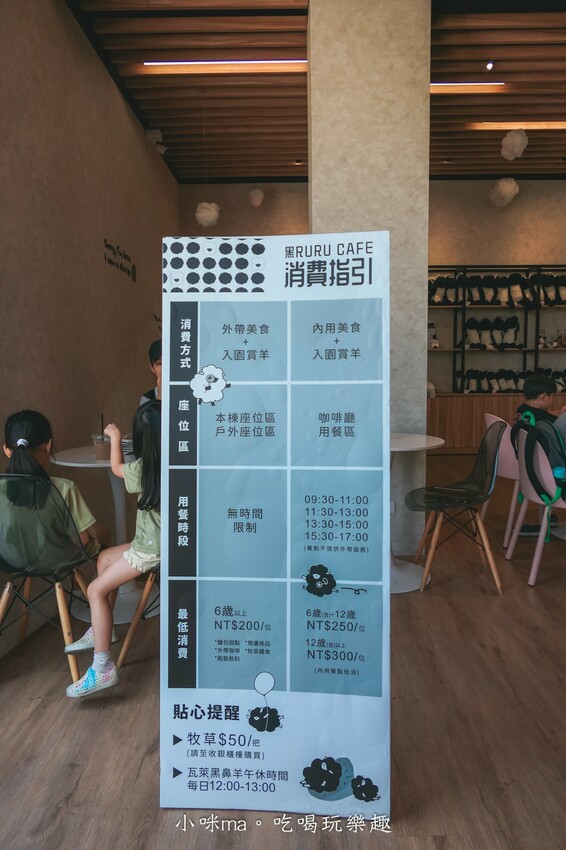 【五結親子景點】黑RURU CAFE｜宜蘭超人氣笑笑羊主題咖啡館！餐點好吃、互動餵羊 萌萌的太可愛啦，內附菜單、入園資訊，宜蘭寵物友善餐廳
