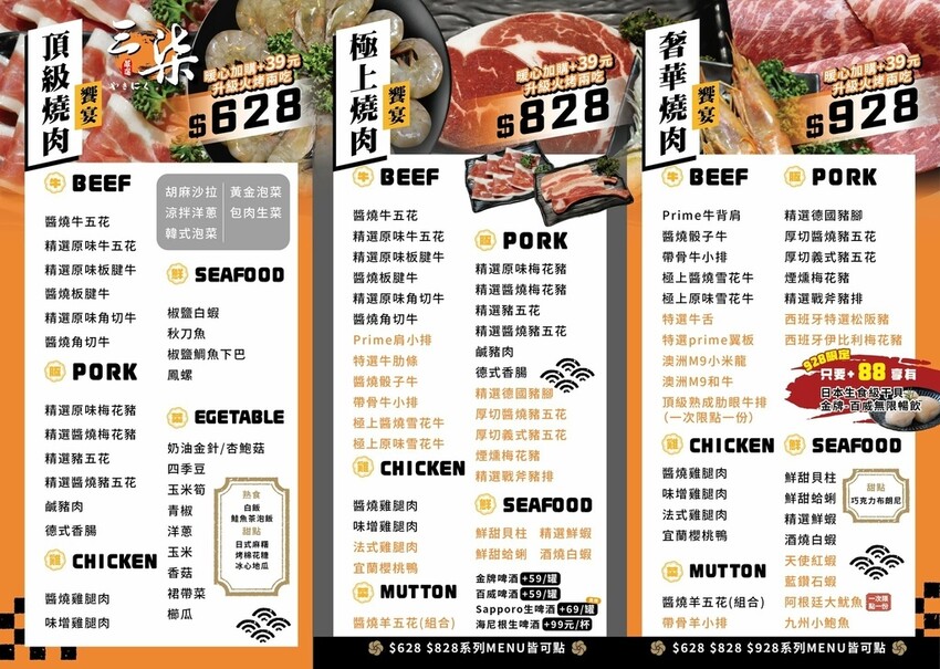 桃園中壢燒肉吃到飽_三柒燒肉專門店，加39元升級火烤兩吃！當
