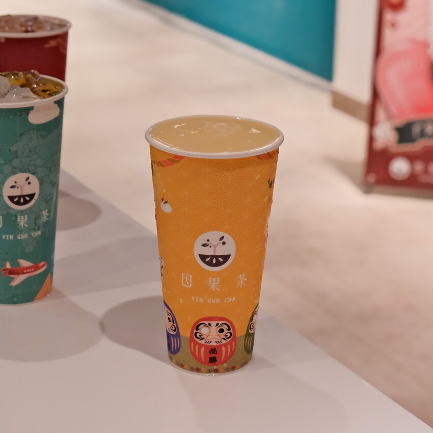 【微風南山飲料推薦】因果茶~信義區平價飲料只要50元起!免費獨家ㄤ姑粿珍珠、平價好吃可朗芙、職人豆磨豆花、招牌嫩仙草、日式復古甜點~因果茶菜單