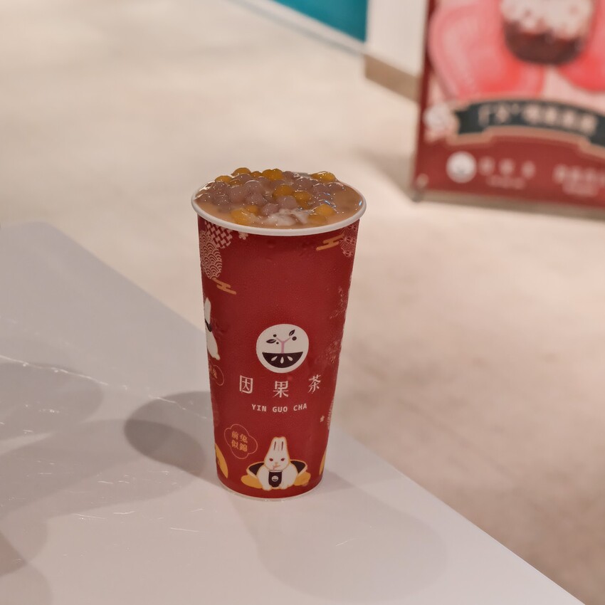 【微風南山飲料推薦】因果茶~信義區平價飲料只要50元起!免費獨家ㄤ姑粿珍珠、平價好吃可朗芙、職人豆磨豆花、招牌嫩仙草、日式復古甜點~因果茶菜單