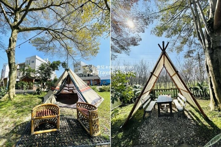 大地綠與三角帳蓬的田園風格，融合客家與現代的老宅咖啡館，一起來耍廢～Hakkafe’哈嘠廢 @魚兒 x 牽手明太子的「視」界旅行