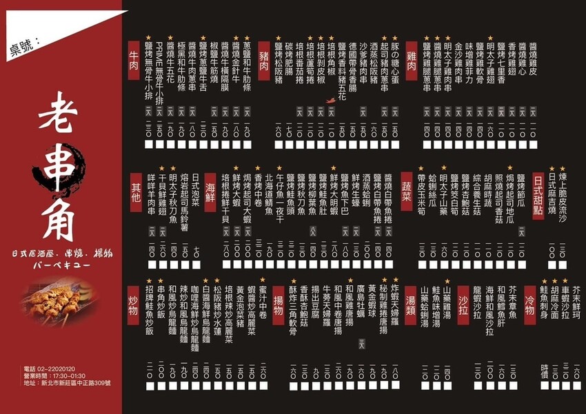 老串角居酒屋新莊店,新莊宵夜、串燒必吃推薦,Google評論