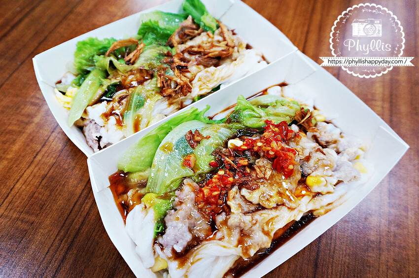 中壢夜市 廣東腸粉 皮薄餡多獨家醬料超香 大排長龍也願意的夜市美食! - 相片中的菲莉絲