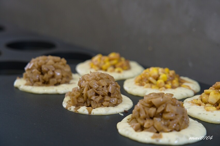 中壢馬祖新村推出超猛的『青花椒菜脯』、『烤玉米』鹹口味車輪餅