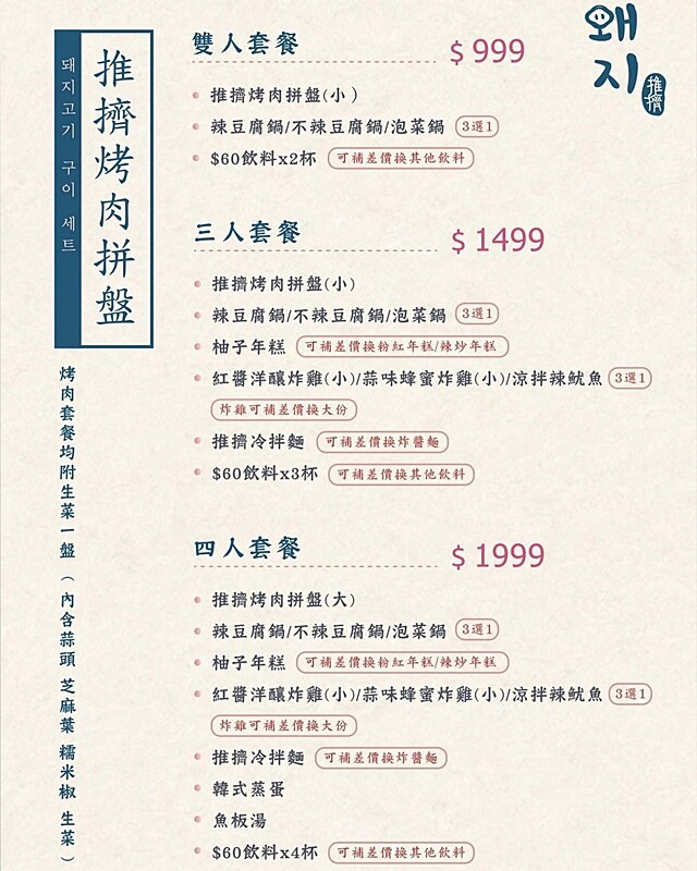 新開幕！！推擠 돼지韓式料理進駐一中商圈，必點烤肉拼盤、辣燉海鮮、繽紛韓國氣泡飲，還有6種小菜、霜淇淋