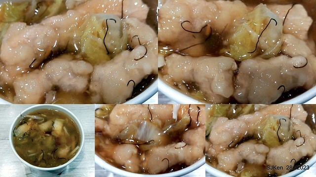 Pork meat soup and Braised Rice with Pork and Soy Sauce Taiwan light dishes store "興安街強記圓環肉羹" at Taipei, Taiwan on Jul 28, 2023.