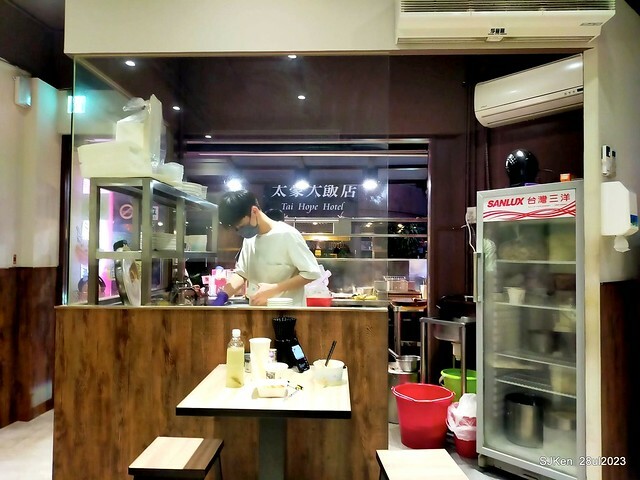 Pork meat soup and Braised Rice with Pork and Soy Sauce Taiwan light dishes store "興安街強記圓環肉羹" at Taipei, Taiwan on Jul 28, 2023.