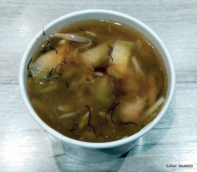 Pork meat soup and Braised Rice with Pork and Soy Sauce Taiwan light dishes store "興安街強記圓環肉羹" at Taipei, Taiwan on Jul 28, 2023.