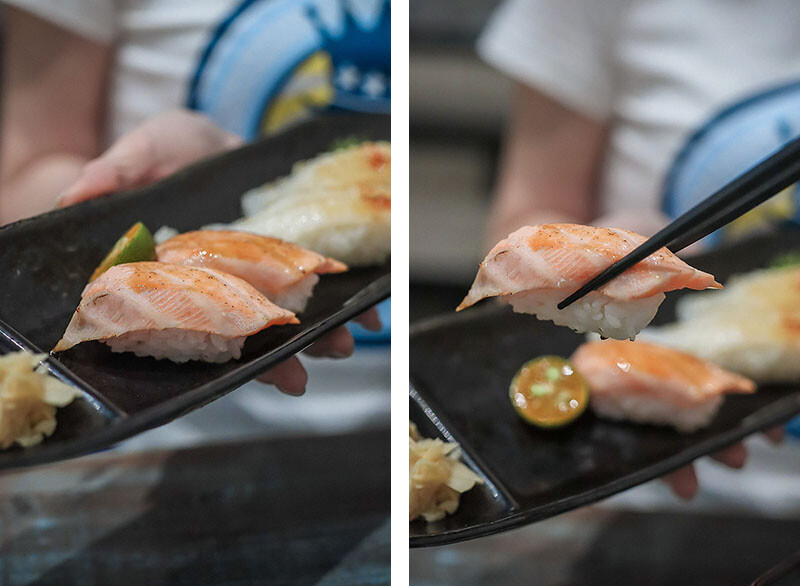 竹北日式料理 馬的生食丼 新鮮海鮮生食丼飯加點鮮魚味增湯只要$9元 內用免費續湯 Google評論鮭魚卵手捲買一送一