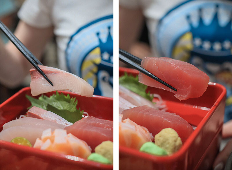 竹北日式料理 馬的生食丼 新鮮海鮮生食丼飯加點鮮魚味增湯只要$9元 內用免費續湯 Google評論鮭魚卵手捲買一送一