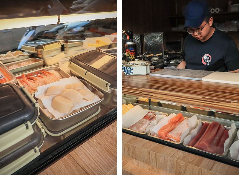 竹北日式料理 馬的生食丼 新鮮海鮮生食丼飯加點鮮魚味增湯只要$9元 內用免費續湯 Google評論鮭魚卵手捲買一送一