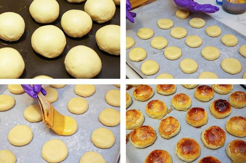 藏在廟方巷弄！溪湖在地鄉親不願公開密店。新品火土甜燒餅甜鹹口感一吃就上癮、招牌御皇蛋黃酥酥到掉渣，御品福軒