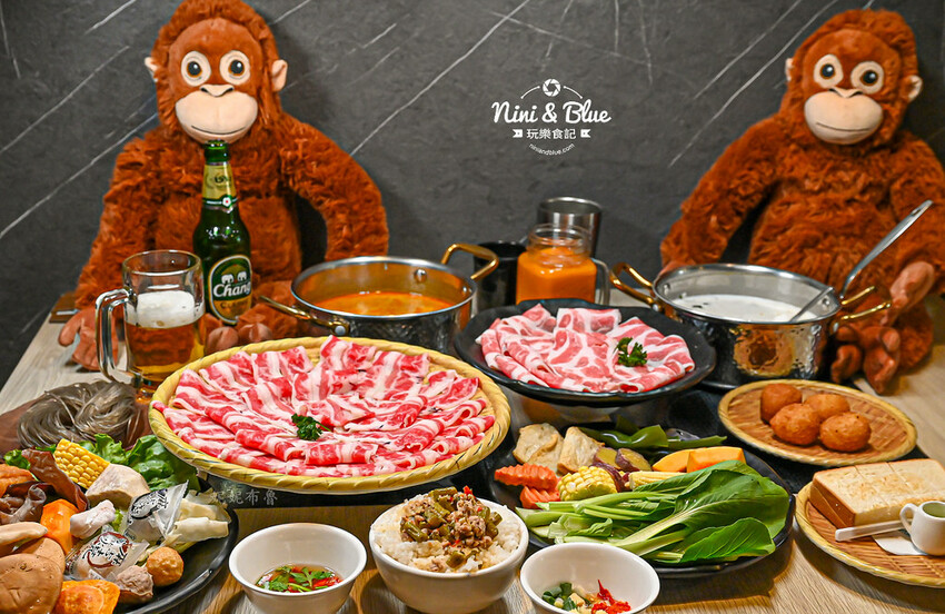 鍋泰山，台中大里美食推薦，泰式火鍋328元起野菜吃到飽、自助吧超豐盛 @Nini and Blue  玩樂食記