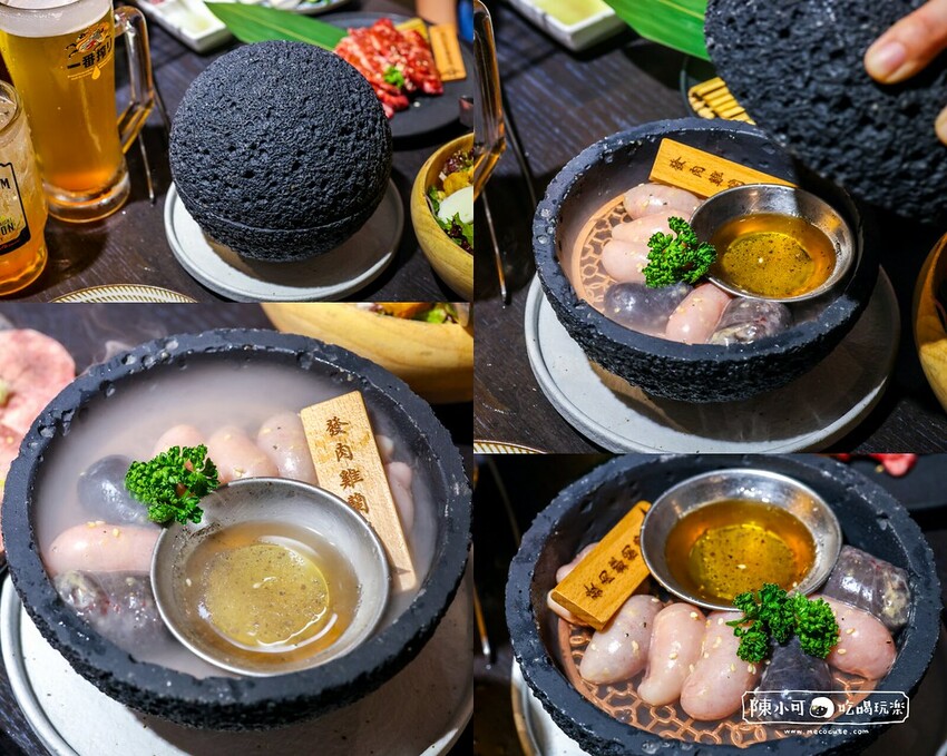 用餐時間沒預訂要排隊，台北超強炭火燒肉推薦，餐後甜點100分超強，桌邊服務懶人吃燒肉！