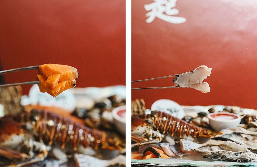 新竹六野鴛鴦鍋物全新開幕 奢華大龍蝦生食極干貝生蠔六人頂級豪華套餐只要$4999,六種自熬湯底內用白飯、王子麵免費供應