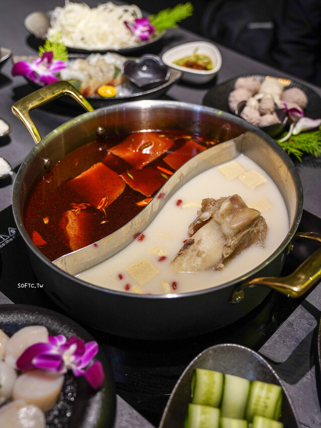 台北市信義區餐廳推薦 「岩漿火鍋-微風信義店」最強鴛鴦鍋!鍋底無限續加，大骨都可續 - 軟西，遊記