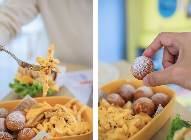 竹北樂房早午餐 純白通透環境享用山形吐司、鬆餅早午餐 結合扭蛋 街邊座位區一秒到國外