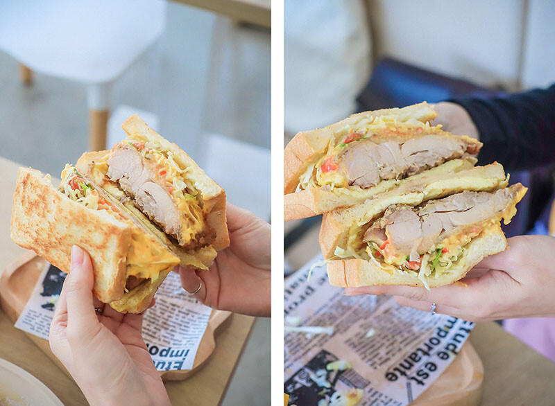 竹北樂房早午餐 純白通透環境享用山形吐司、鬆餅早午餐 結合扭蛋 街邊座位區一秒到國外