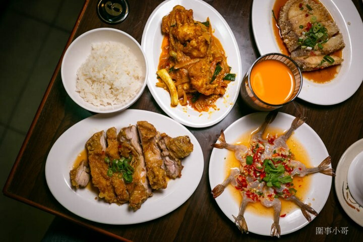 中壢龍岡美食-泰Chill泰式料理吃到飽！泰式生蝦超美味～紅咖哩炒蟹讓人食指大動～檸檬魚也可以一直點一直點，連店裡的泰式奶茶都好好喝呢。 @圍事小哥的幸福相框