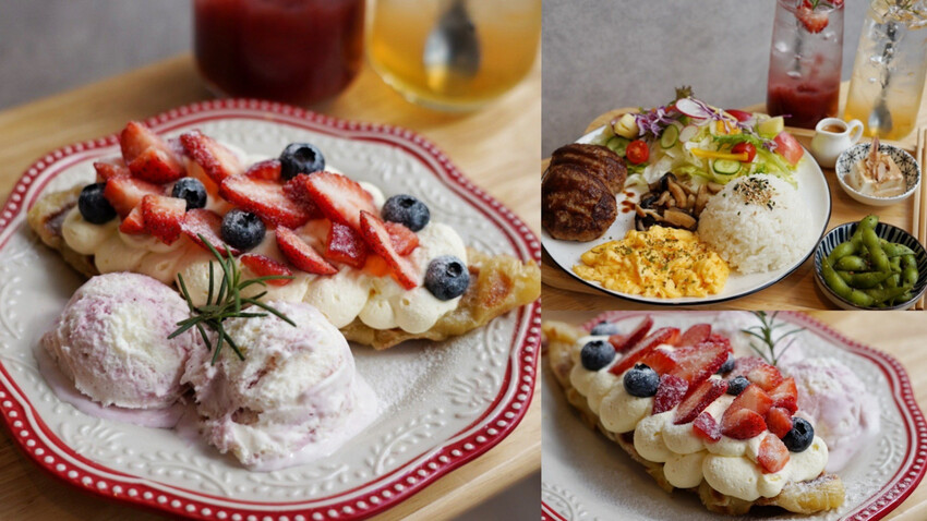 中壢最美餐盤在哪？冬季限定草莓可朗芙好好拍！重點是也好吃，手作豬肉漢堡排飯也是必點～