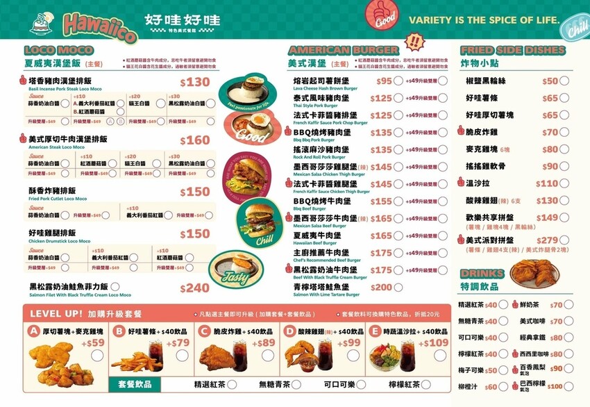 (高雄漢堡)好哇好哇美式餐館~純正夏威夷漢堡飯、酥脆卡滋經典 (高雄漢堡)好哇好哇美式餐館~純正夏威夷漢堡飯、酥脆卡滋經典