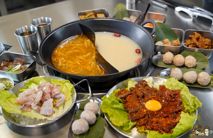 美術館 新潮的潮虎老火鍋，晚餐宵夜不孤單、六款特製湯頭、獨家虎氏功夫菜、三湯頭之賓士鍋 - 跟著尼力吃喝玩樂＆親子生活