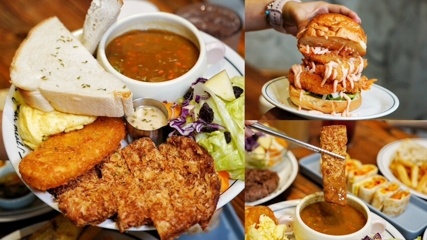 早午餐菜單近100種選擇！手打牛肉漢堡排每日限量！Brunch拼盤附飲料才99元～