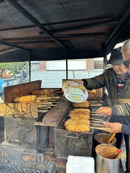 台南市東山區歹吃貴又真歹改烤玉米:周末限定!台南東山老街超人氣烤玉米攤/3支只要100元.超便宜的銅板價烤玉米!