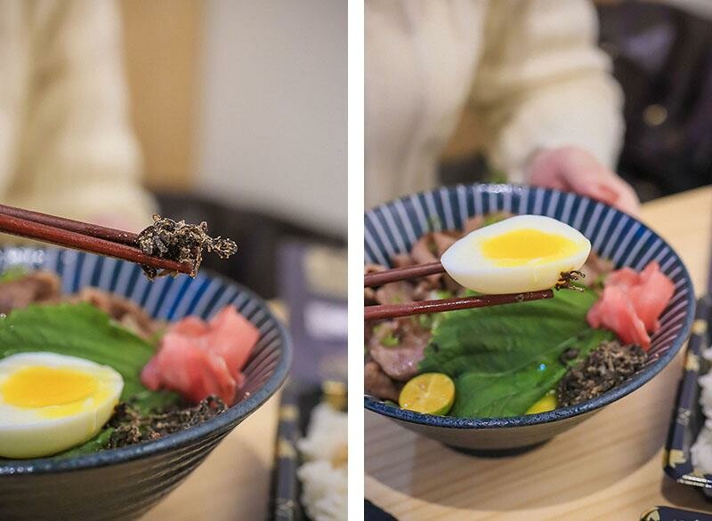 竹北尚羽水產 $99吃牛舌便當 店內品嘗生魚片，鮮凍南美生白蝦、2S等級生食級干貝，還有秋田牛、知床牛等多種和牛肉品販售