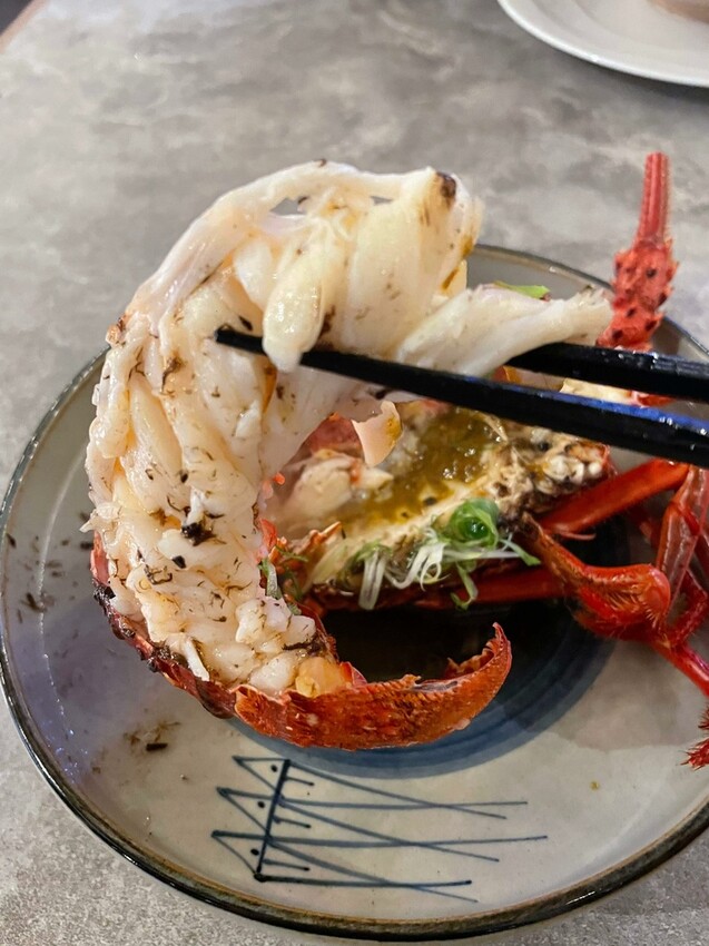 桃園市桃園區【桃園日式】價格親民的無菜單料理來桃園區囉!【宗初食堂桃園店】新鮮龍蝦搭上松露高湯吃了就想比個讚