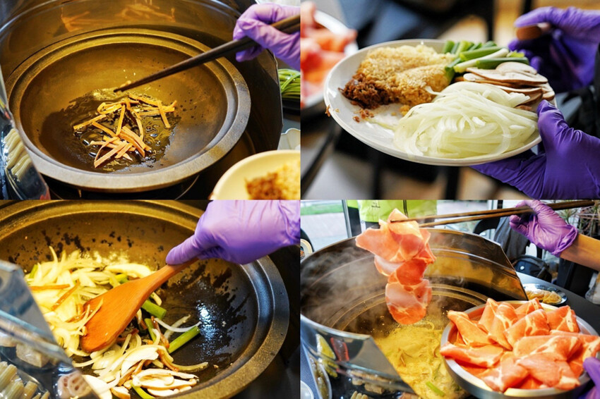 距離華泰名品城3分鐘車程!招牌石頭麻油炒魷魚干、辛香料~現場爆炒香氣好逼人