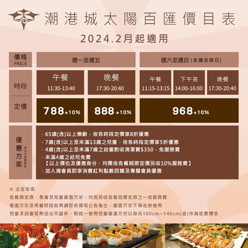 台中市西屯區潮港城太陽百匯｜台中Buffet吃到飽推薦 釜山海鮮季開跑 四人同行送巨無霸檸檬泰國蝦 百道料理無限供應 螃蟹