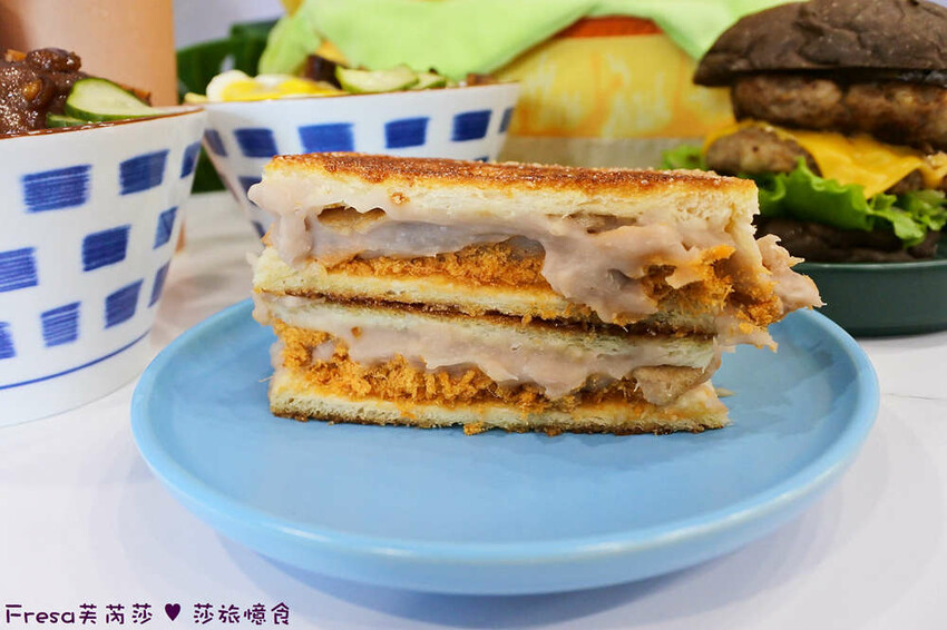 台南市善化區台南早午餐【玏食早午餐】九點開賣！爌肉飯＋豬腳飯一早吃飽飽.推薦８盎司漢堡排堡、芋泥肉鬆焦糖吐司│善化