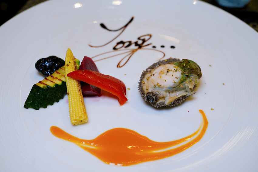 士林鐵板燒「潼鐵板燒至善店」，台北森林系鐵板燒，A5和牛搭配