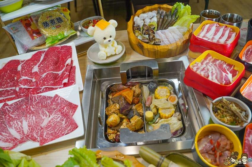 台南首間 星野肉肉鍋 安平府前店 街邊店,和牛吃到飽、超過50種鍋物料無限放、超萌星野熊、升降鴛鴦鍋 - 跟著尼力吃喝玩樂&親子生活
