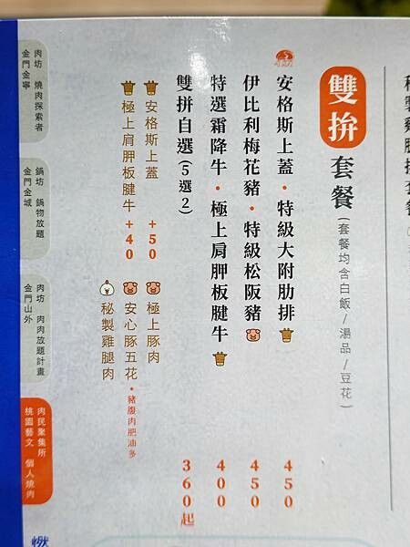 雙拼套餐MENU-肉民聚集所桃園店.JPG