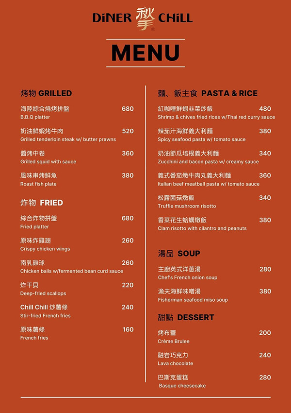 台中新開幕歐陸料理推薦!Diner Chill歐陸美食最浪漫聚會地。