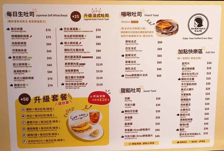 【台北早午餐】『EVERYDAY CAFE 六張犁店』近六張