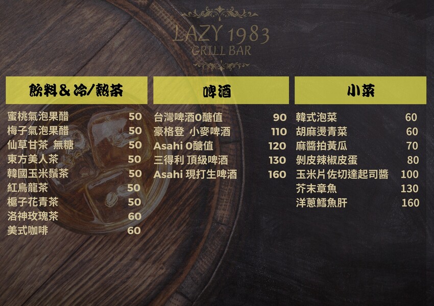 新竹縣竹東鎮新竹竹東LAZY 1983 餐酒館。這家可能是竹東酒類最多的餐酒館！ 串烤全烤不油炸！ (串烤.烤物物菜單營業時間地址電話) - 跟著踢小米吃喝玩樂趣